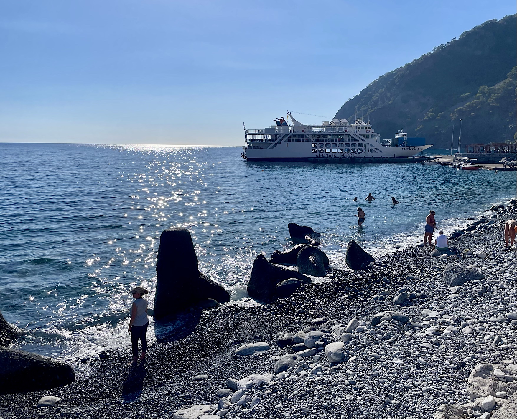 People who do the Samaria Gorge as a day trip have to catch this ferry at 5 pm.
