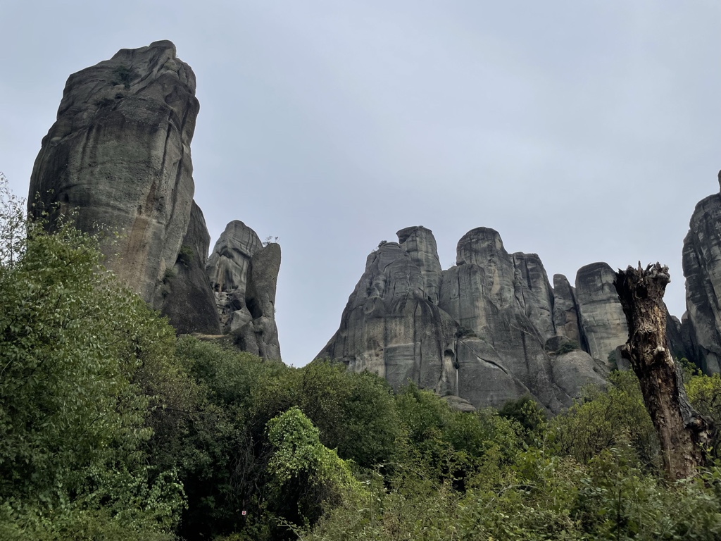 Sandstone pillars up close.