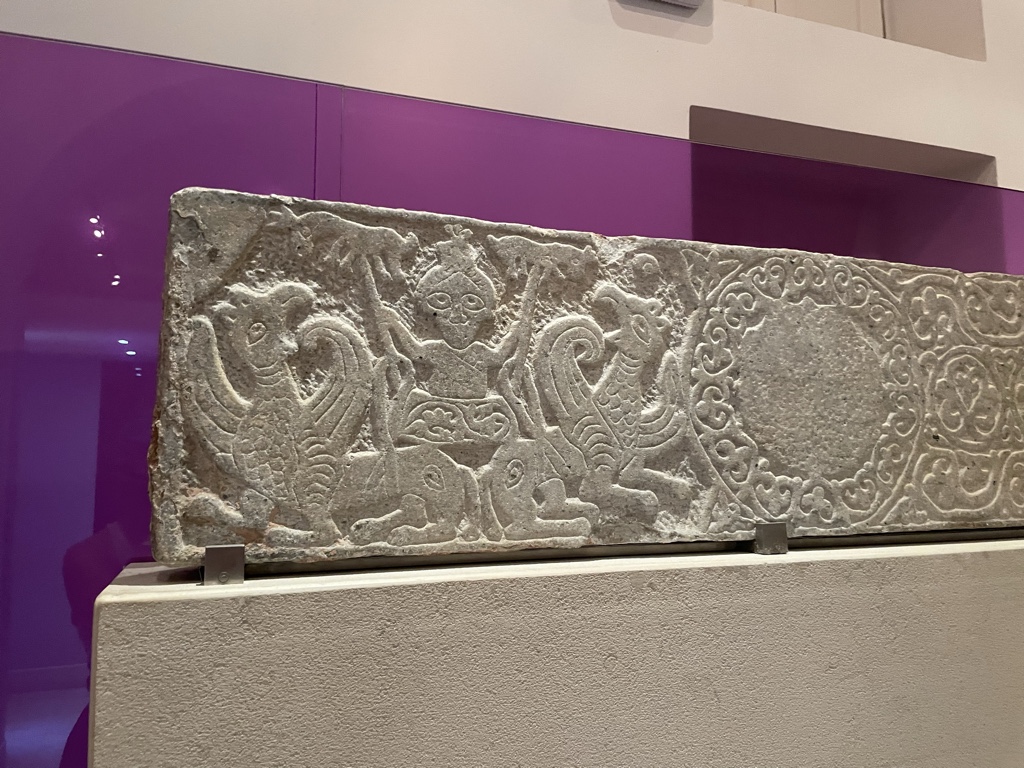 Marble plaque of the Ascension of Alexander the Great, late 14th century. I grabbed this photo when the docent wasn’t looking!