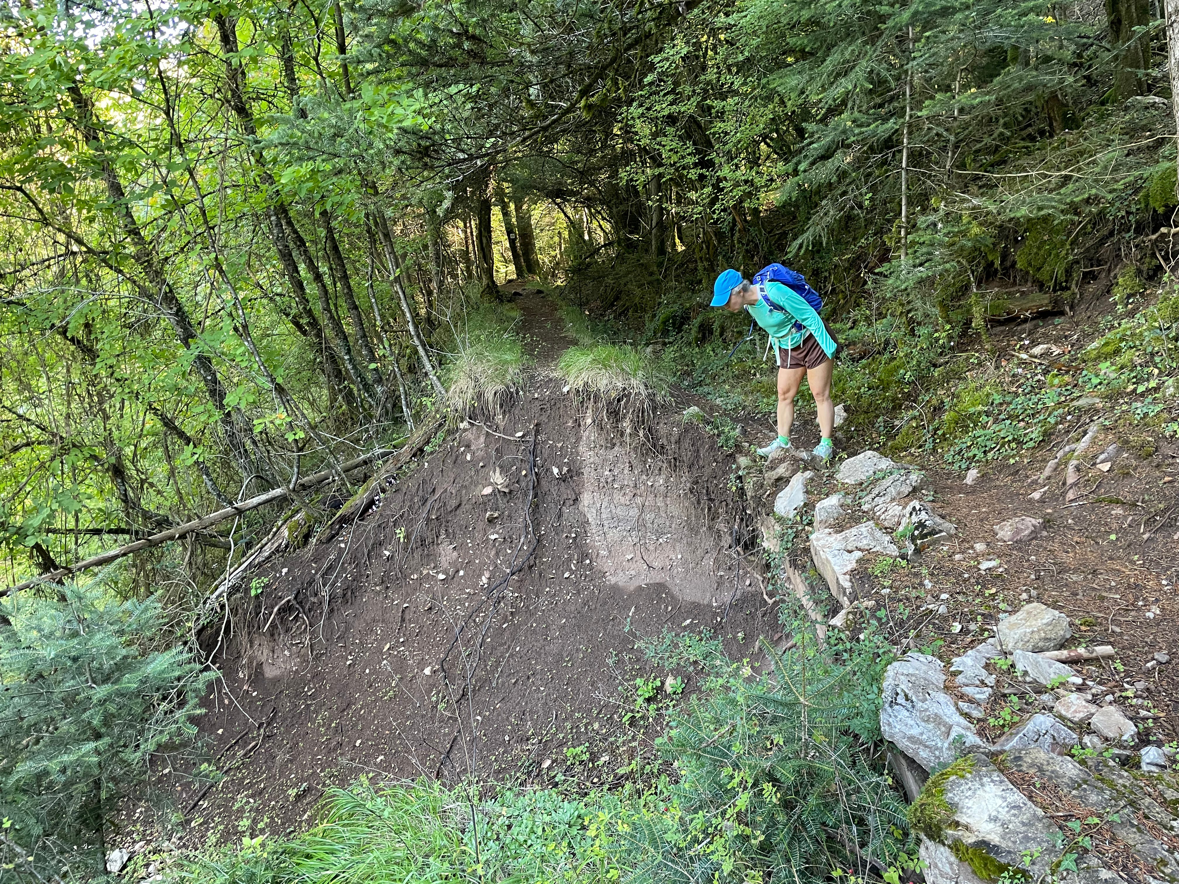 The trail of often badly washed out.