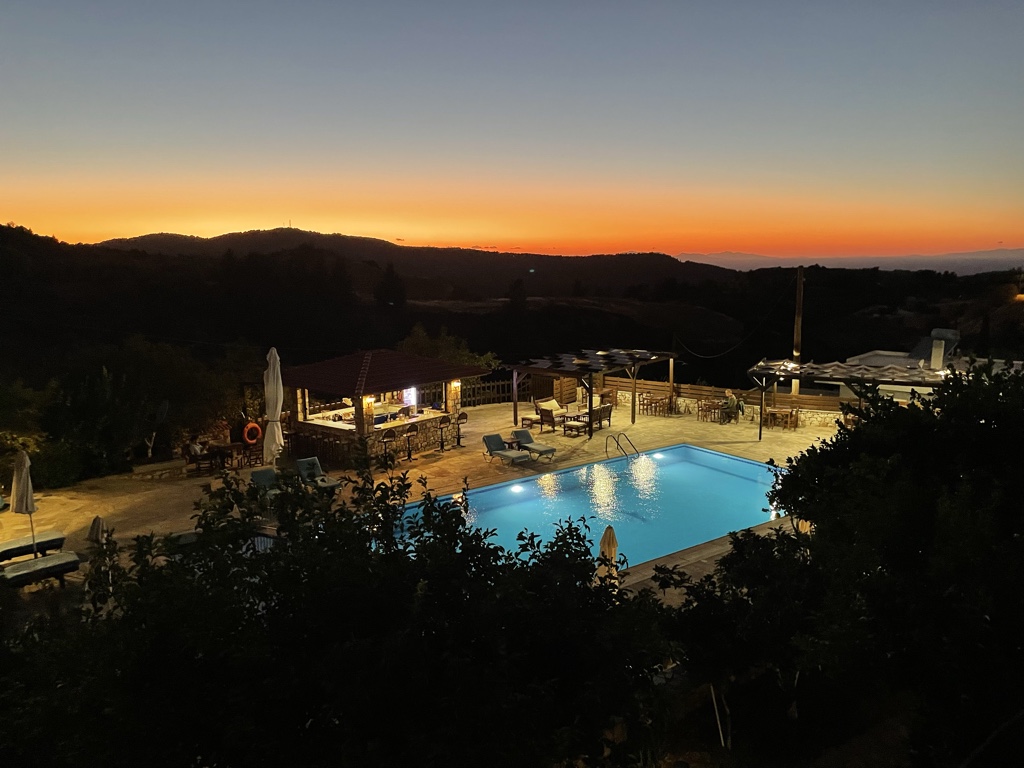 The sunset over our pool was glorious.