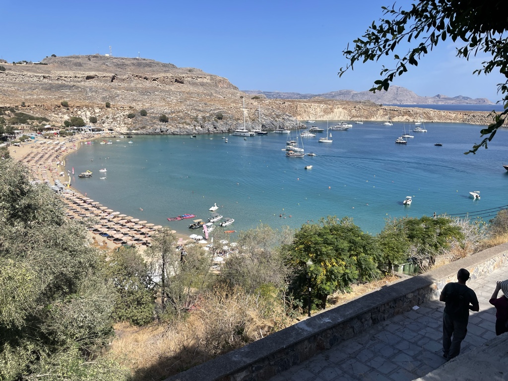 The beach at Lindos is beautiful from all directions.