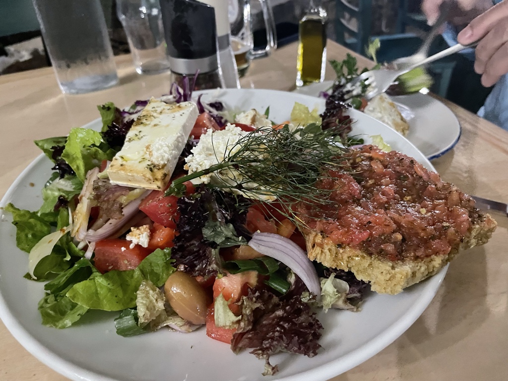 We started with a very excellent horiatiki.