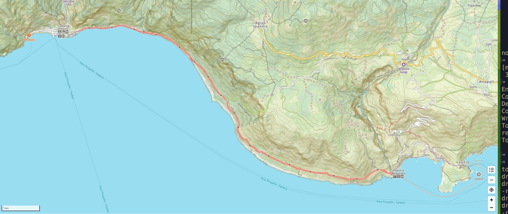 The hike to Loutro, along the coast.