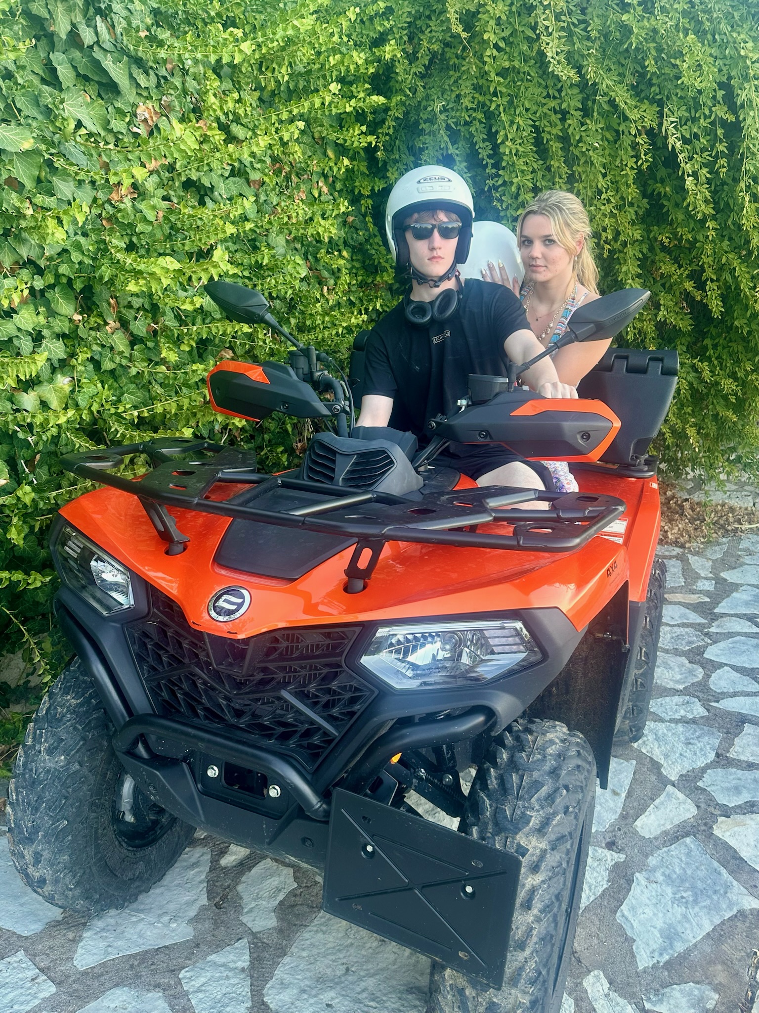 The young people rented an ATV for the week. This gave them some independence, no small thing when staying in a villa at least half an hour’s walk from town.