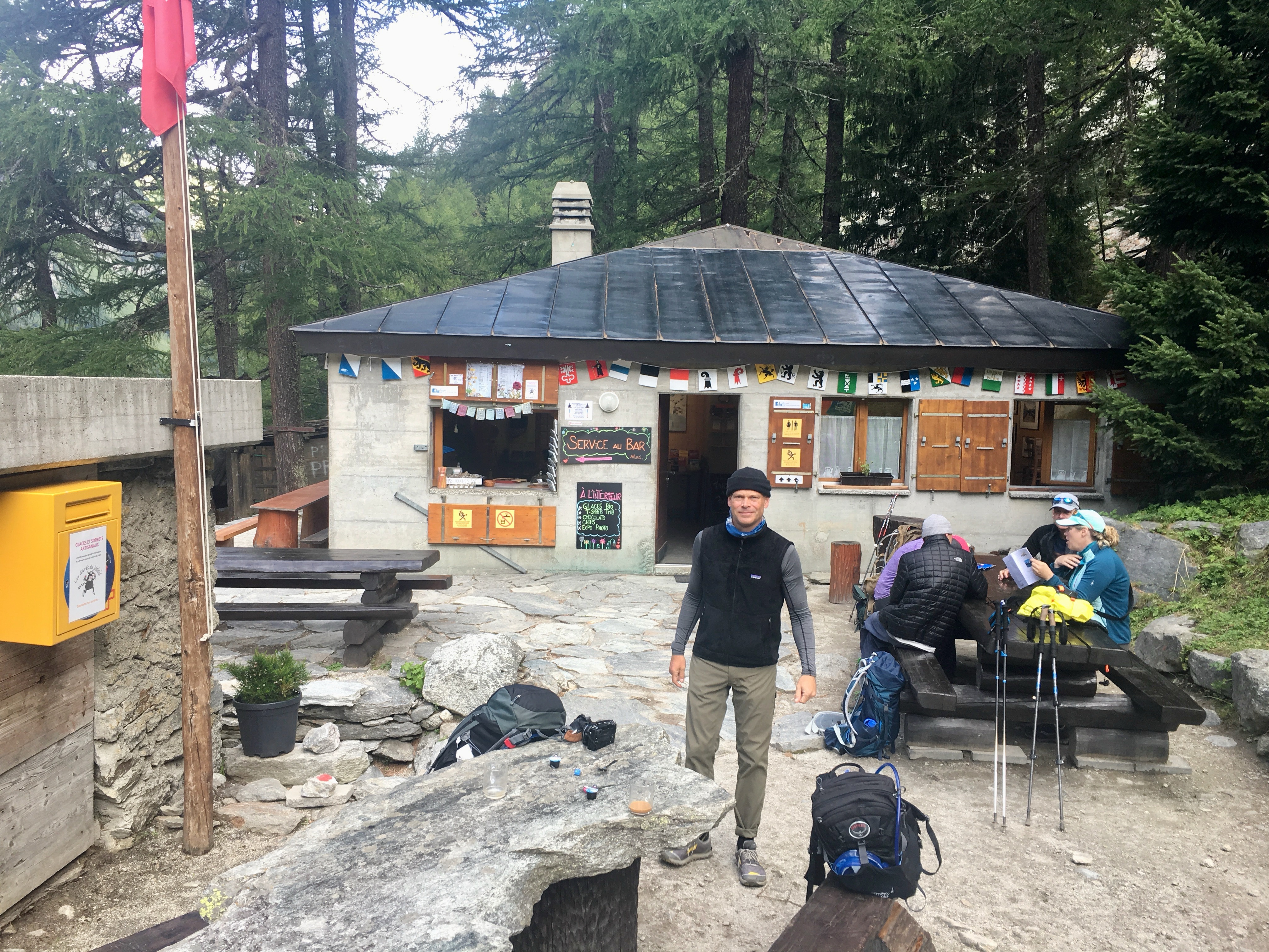 The Chalet de Glacier isn’t much of a chalet, but it is possible to spend the night here in a teepee!