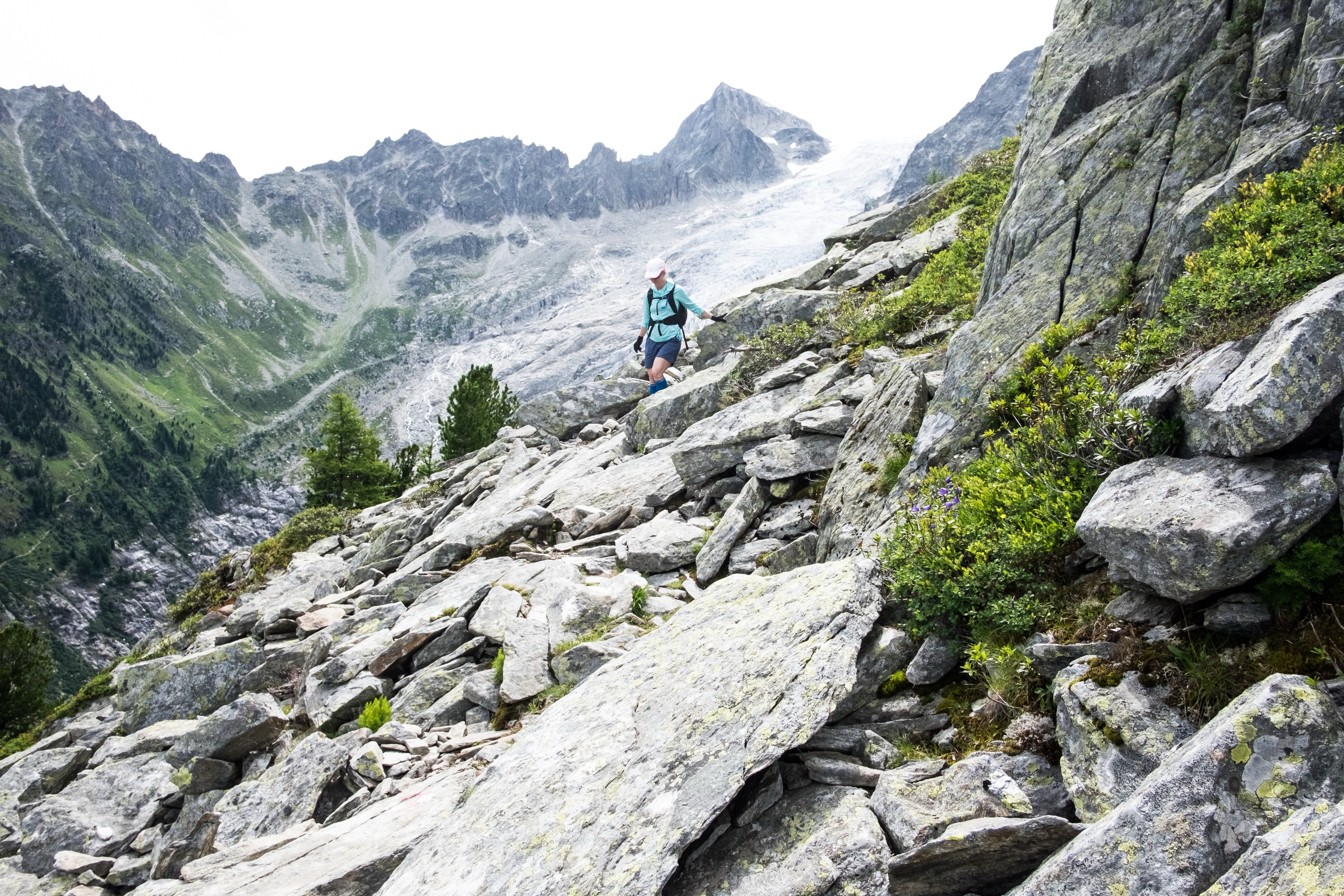 Today’s trail was surprisingly rugged and also went right past a glacier!