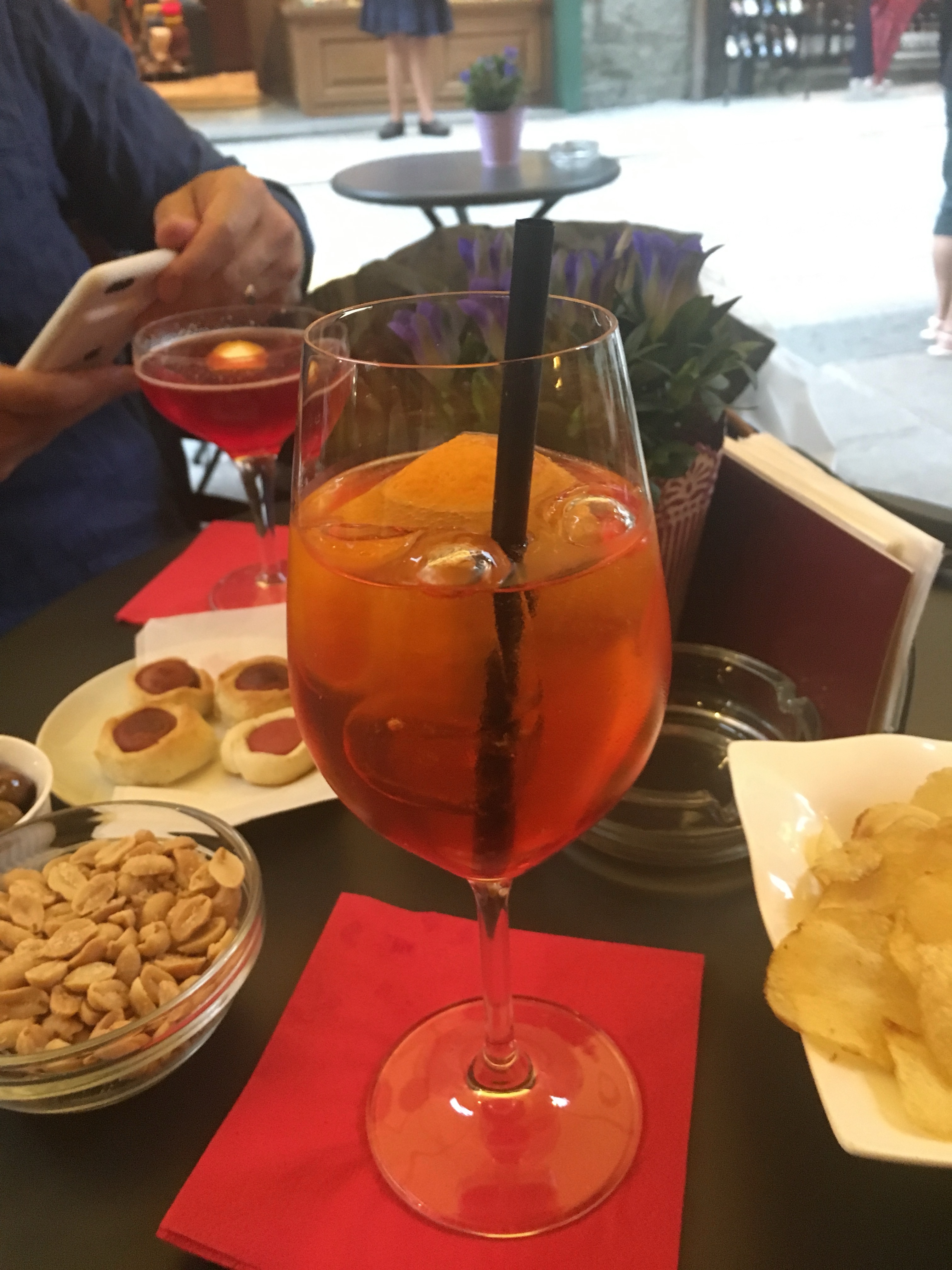 Aperol spritz, the drink of summer in the Alps.