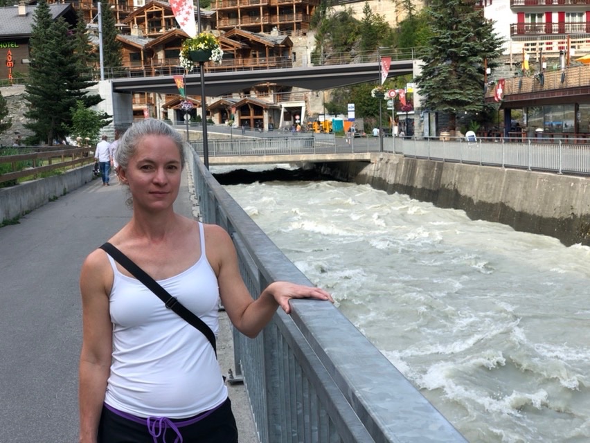 It was interesting, though, to discover another Alpine town with the same sort of milky-white river running through it as Chamonix. Cold air comes off these rivers like air conditioning.