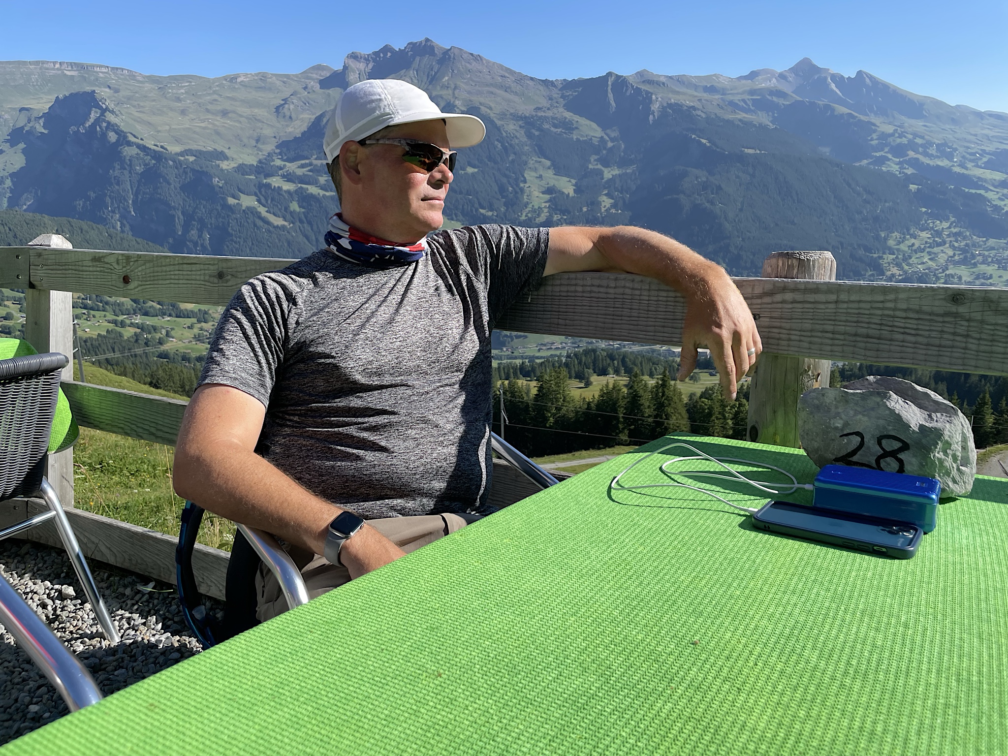 We got off at Grund and walked up to Alpiglen and stopped for a coffee. And a bathroom break. The Bernese Oberland is not the place to pee behind a rock.