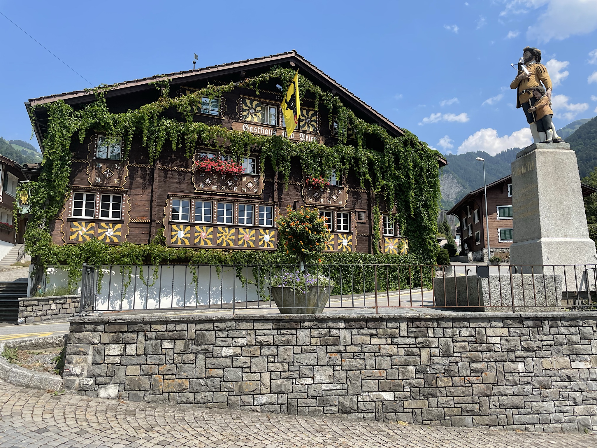 Altdorf is famous as the hometown of Swiss hero William Tell, who had great confidence in his skill with a crossbow.