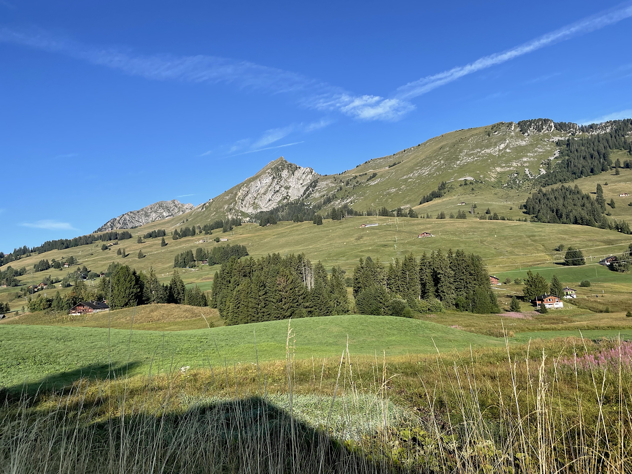 Col des Mosses in the morning. There’s not a whole lot of town there.