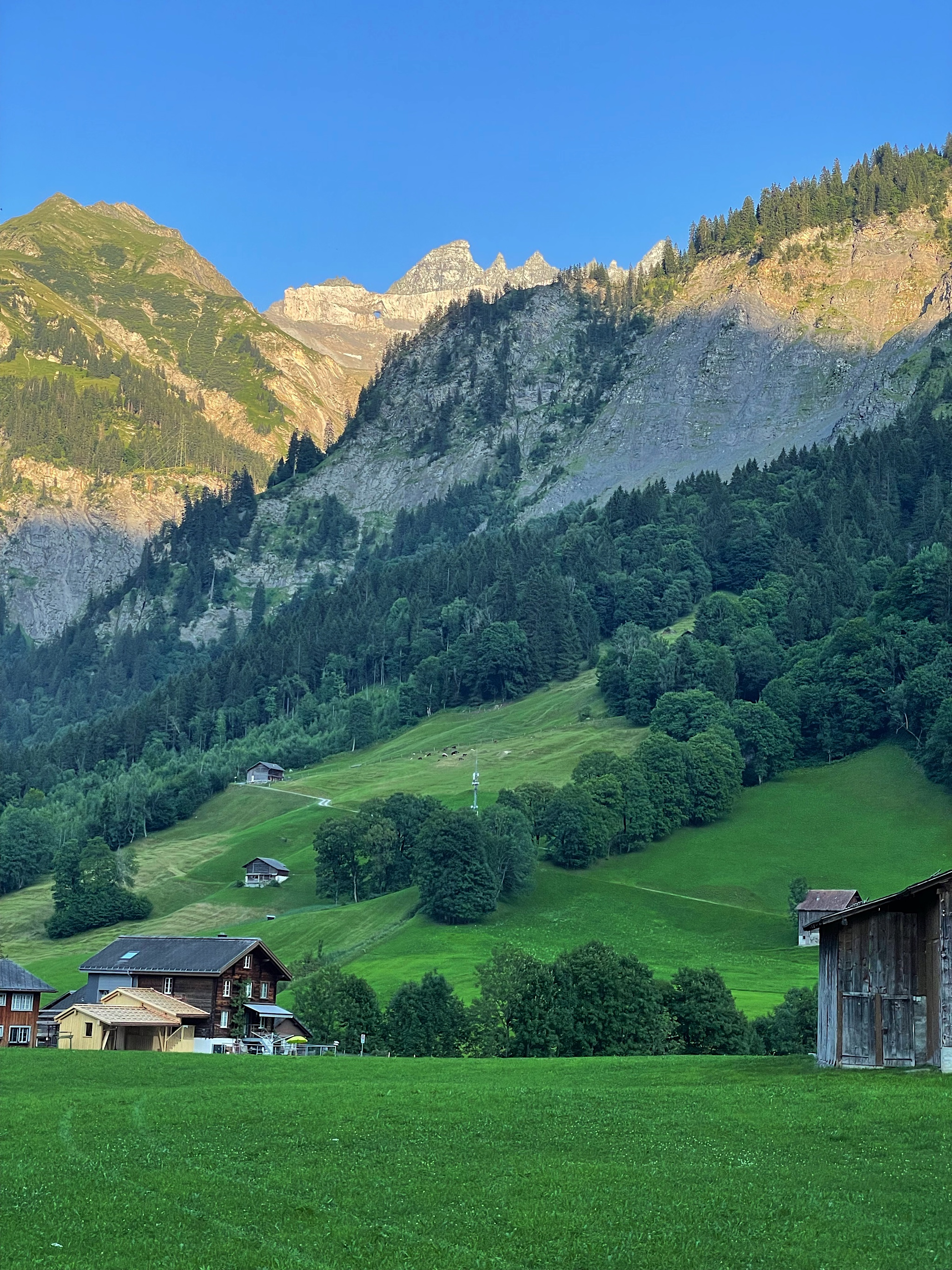 Elm is famous for this hole in the mountains. It’s called Martin’s Hole, and twice a year the sun shines right through it onto the church.