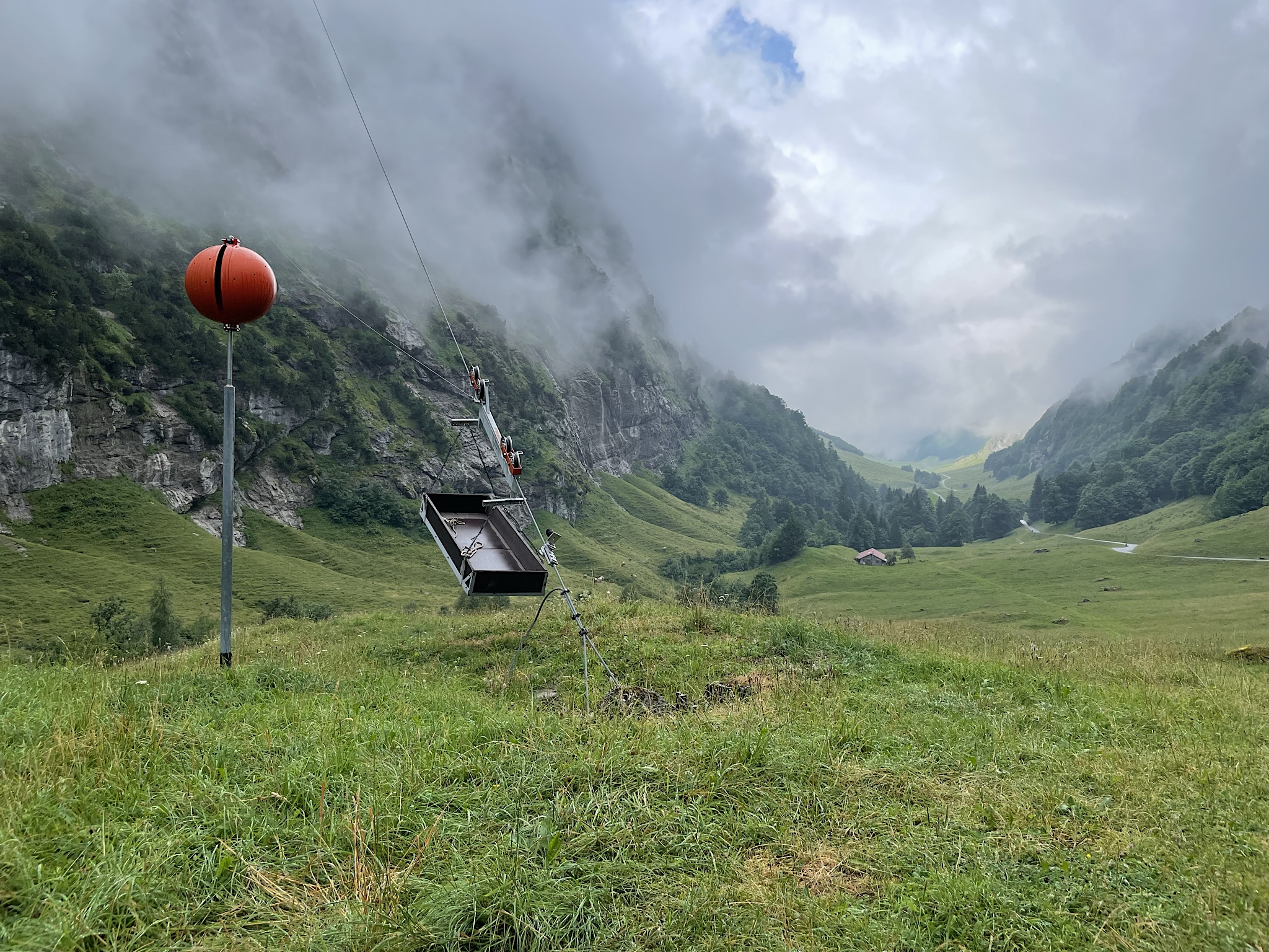 Dairy farmers use these mini-cablecars to move milk down the mountain.