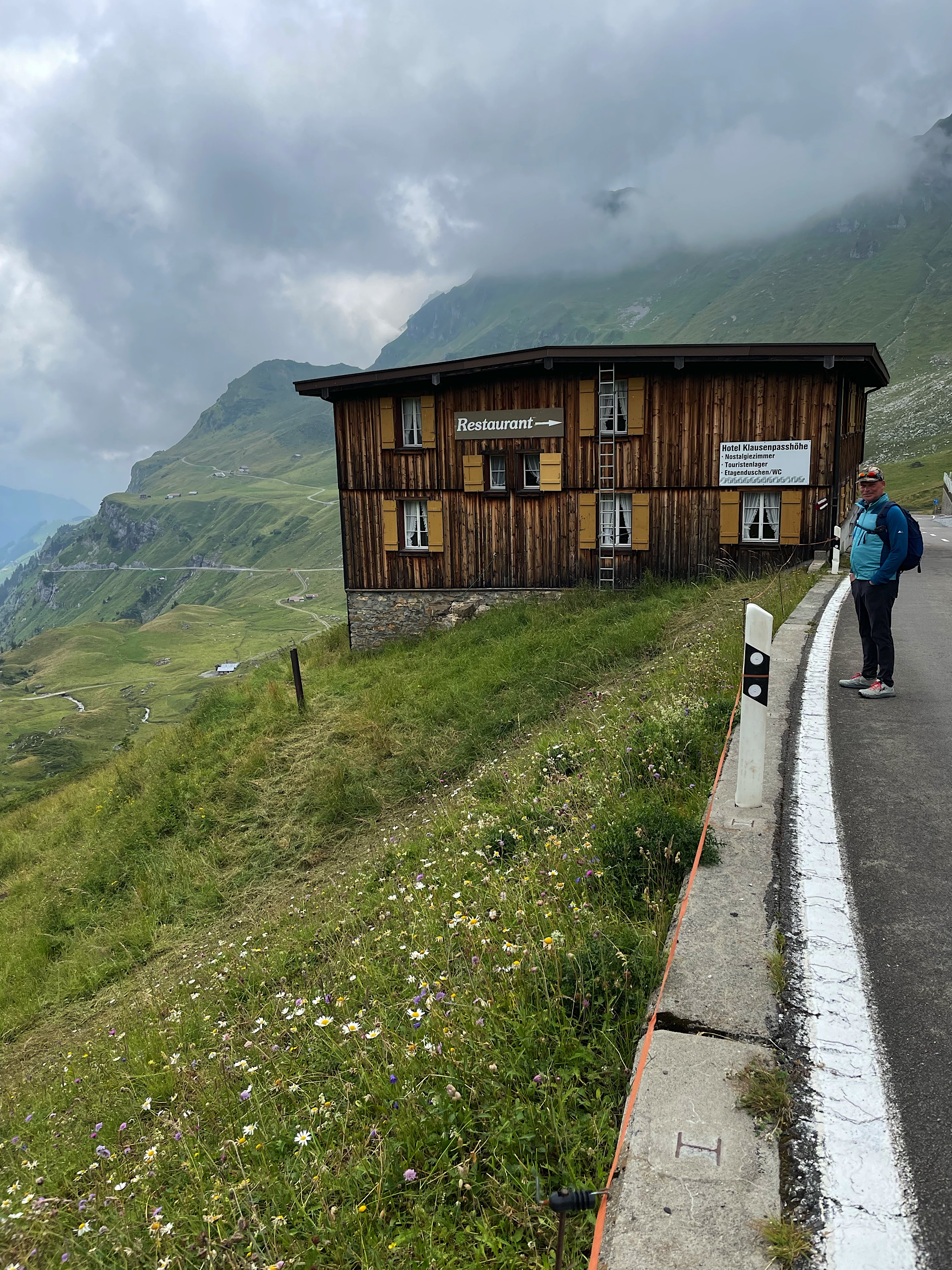 We stopped at the little roadside café for a snack of Schnitzelbrot. This place is very popular with the motorcyclists and sportscar drivers who frequent this route.