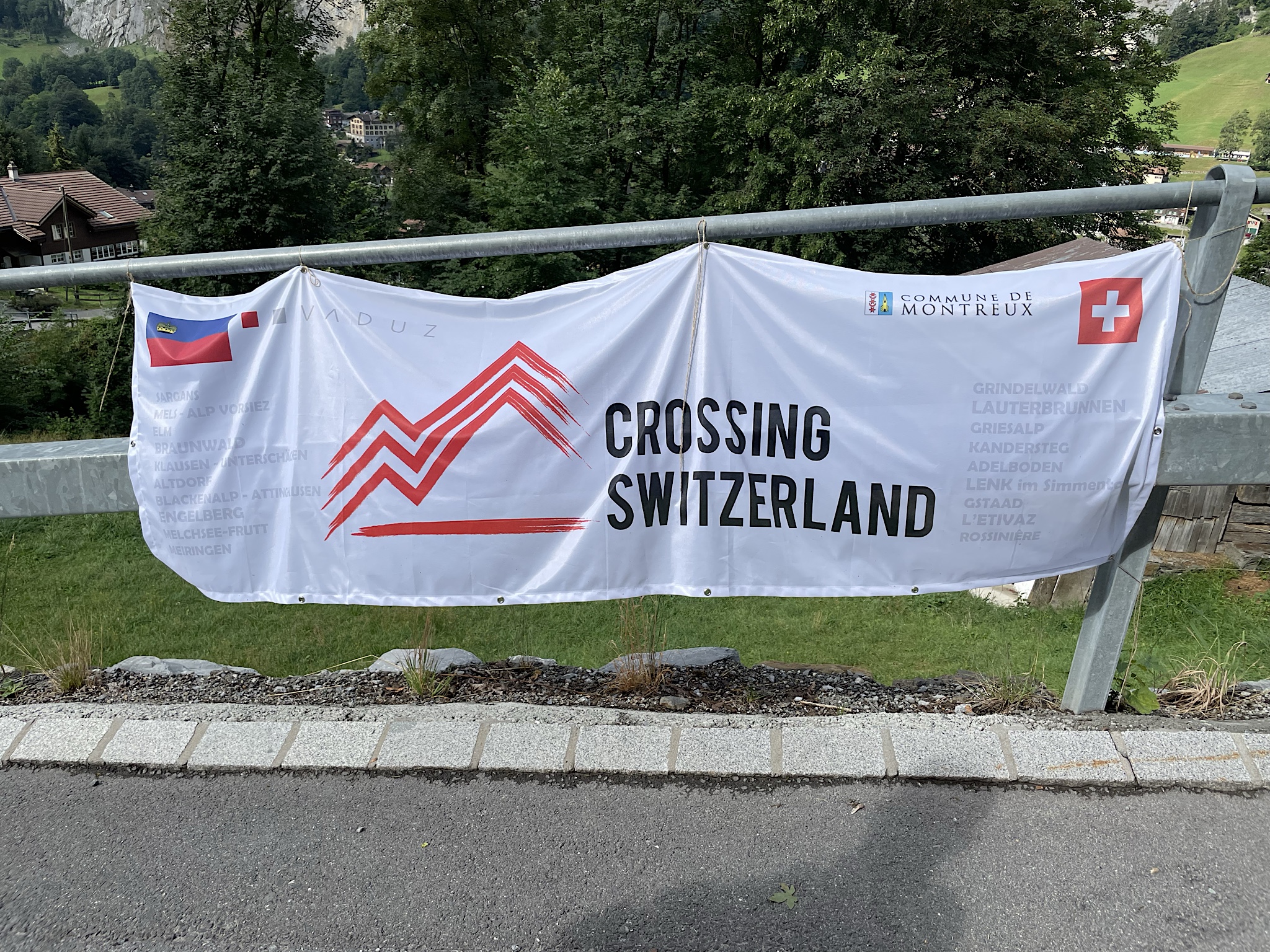 This is the sign advertising the Via Alpina marathon; the runners had all passed us days ago.