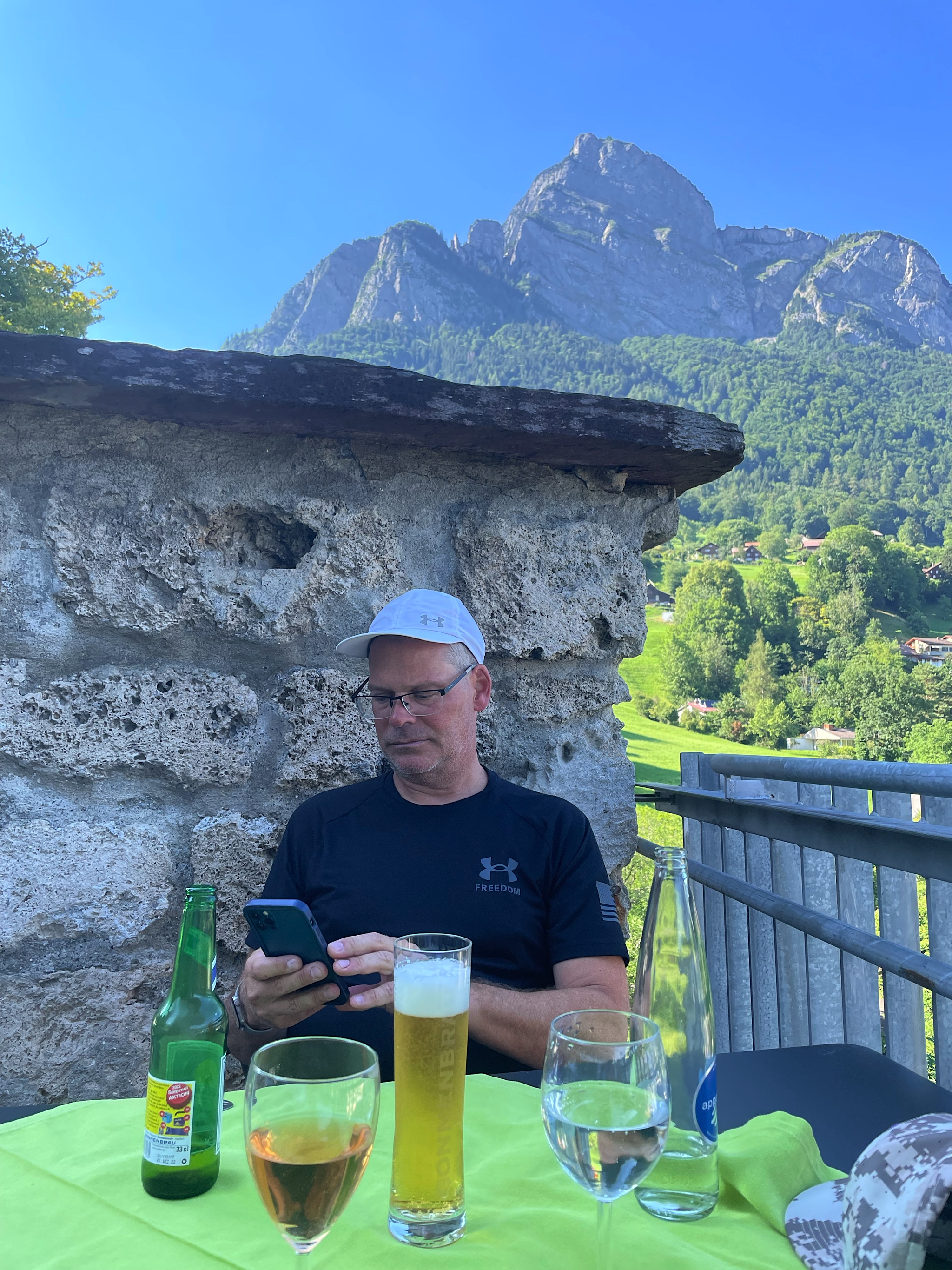 We had a glass of wine at the town castle.