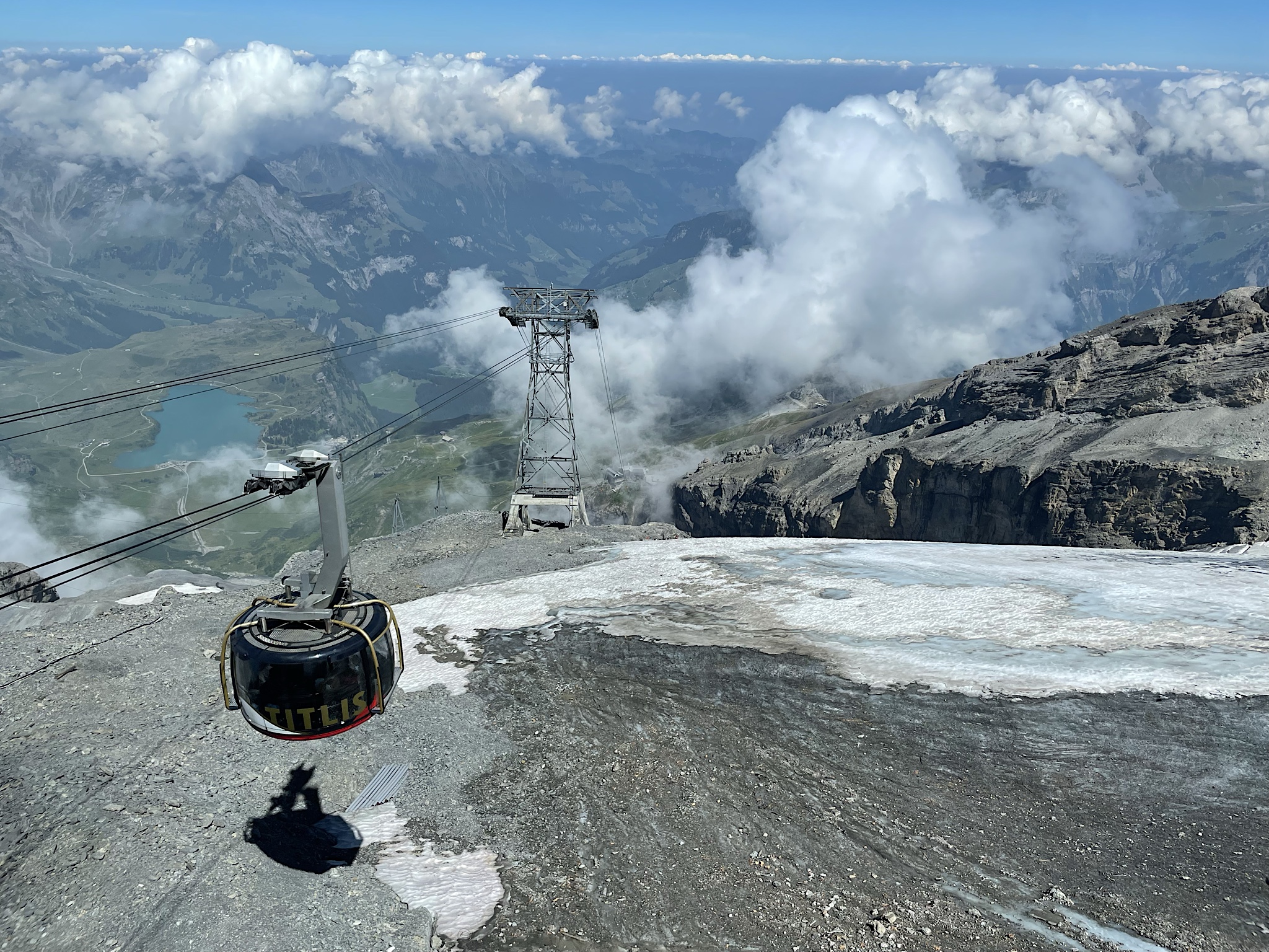 Waiting for the panorama car to return to take us back down.