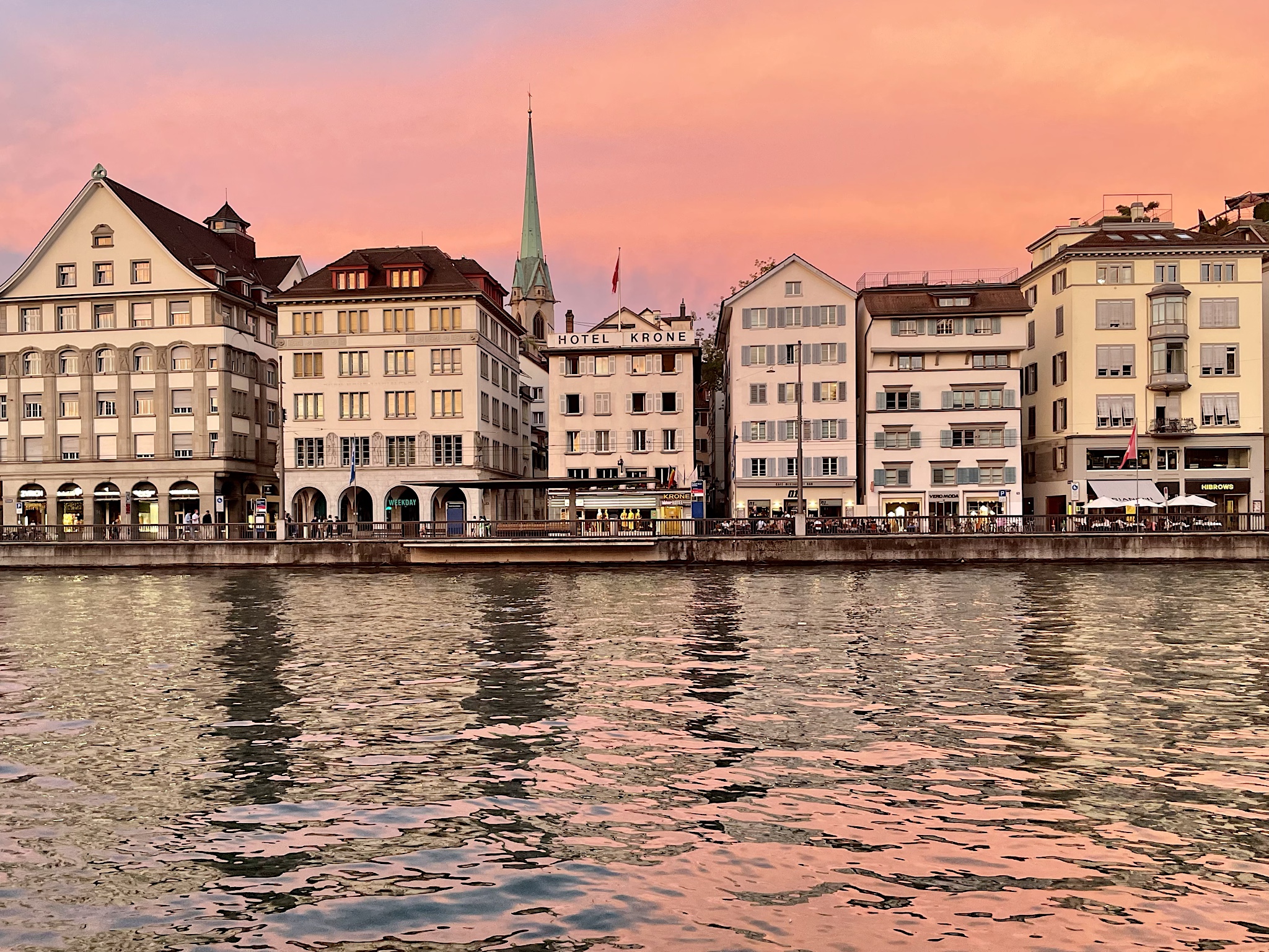 Zurich’s sunset was pretty.