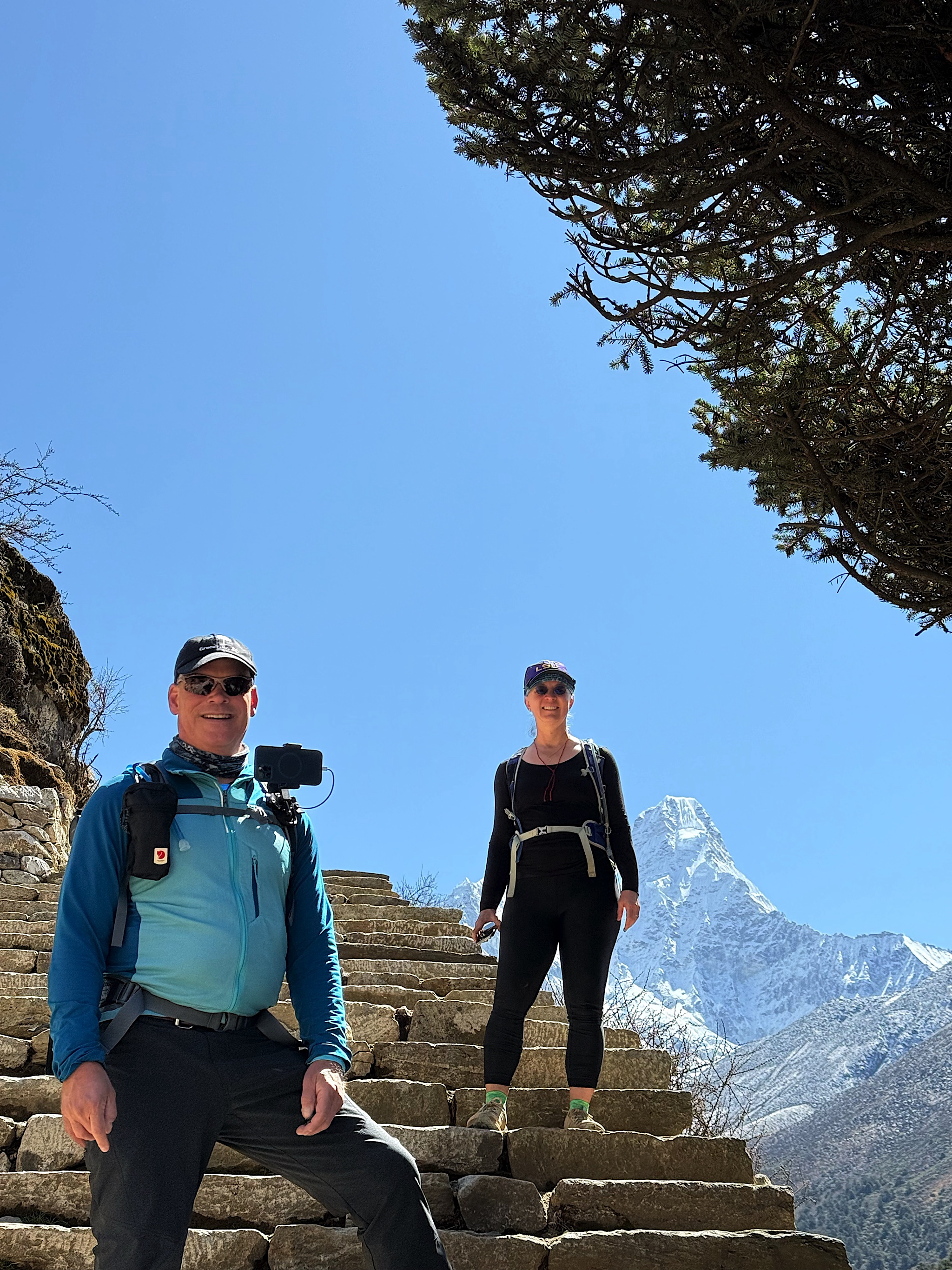 Amy and Chris, with Ama Dablam in the background.