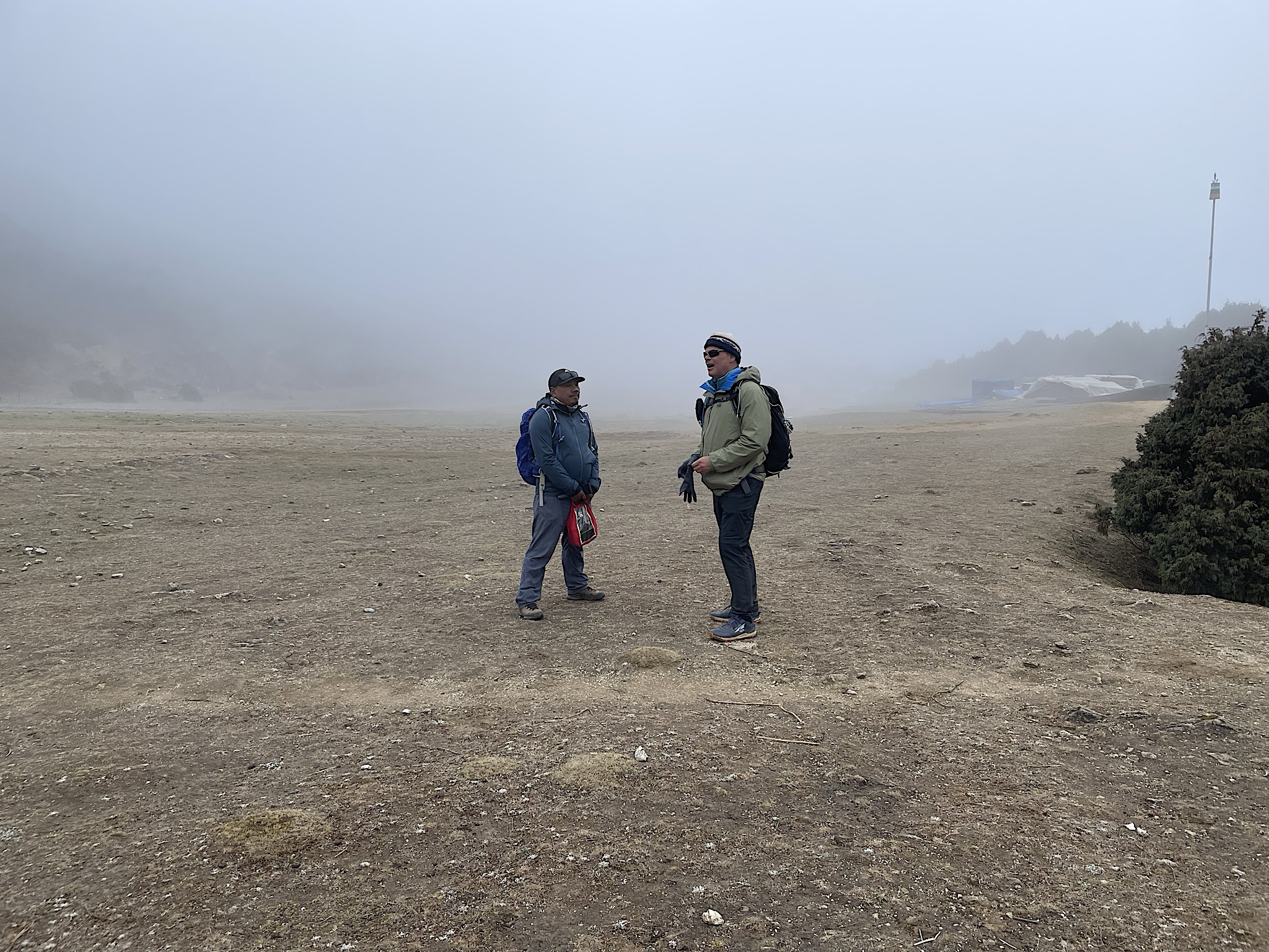 We walked past an old Russian airstrip. I imagine it would be hard to land in this fog….