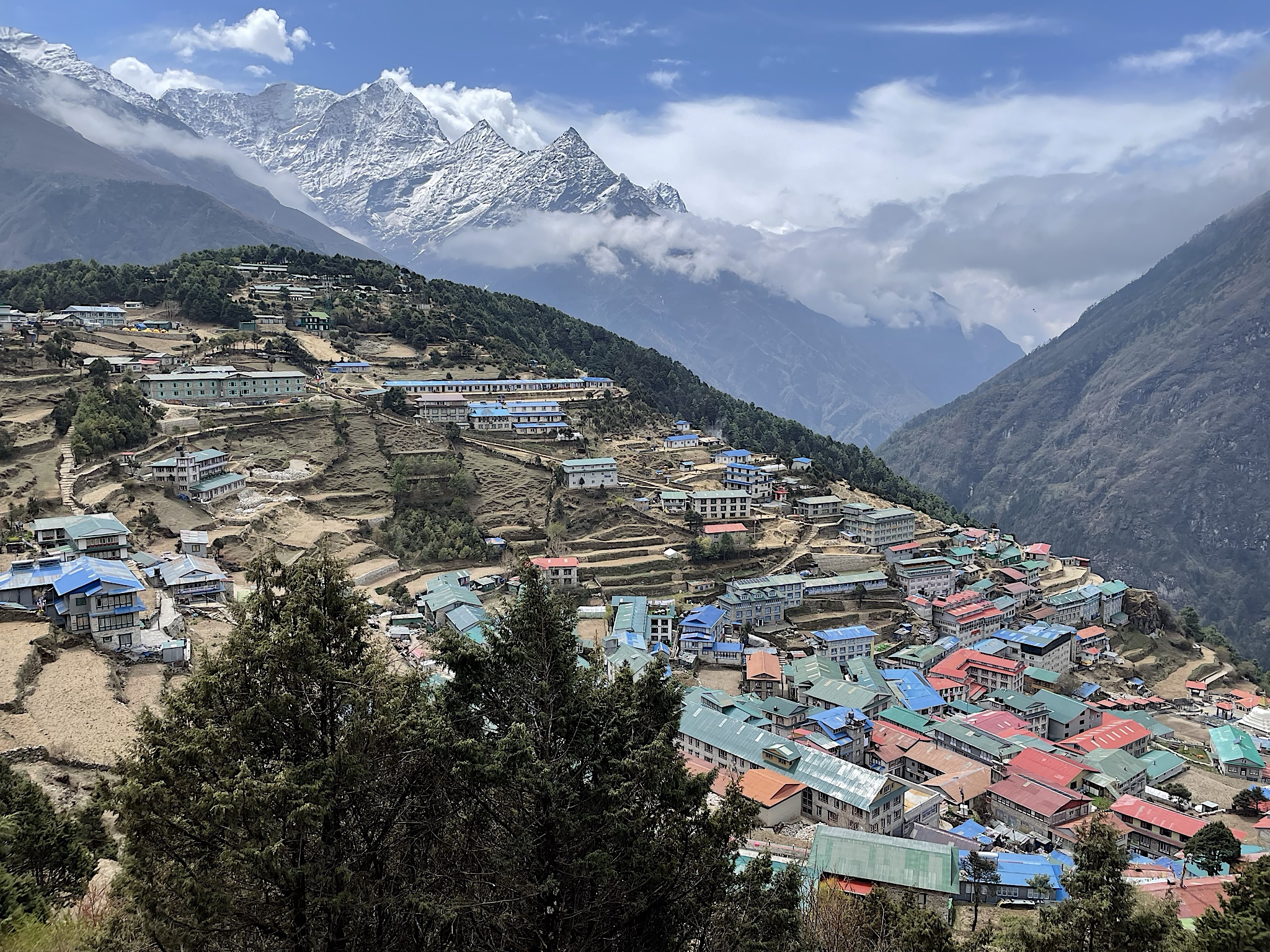 This is looking back from the path above the monastery, which is situated to the northwest of town.