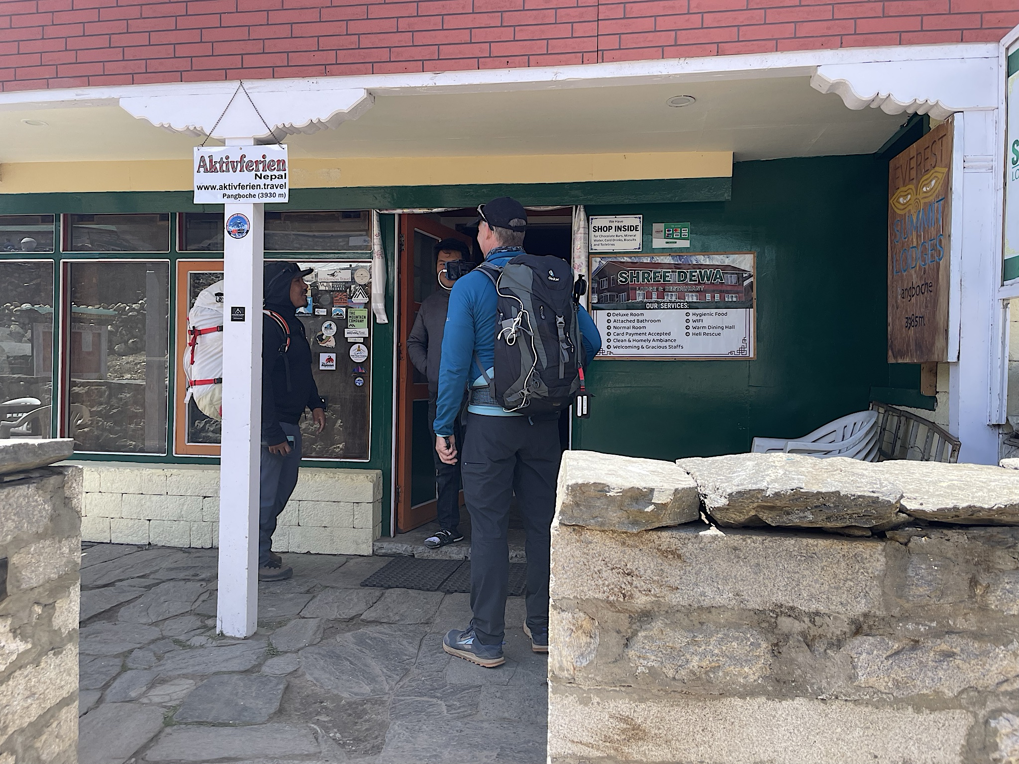 Entering Everest Summit Lodge.