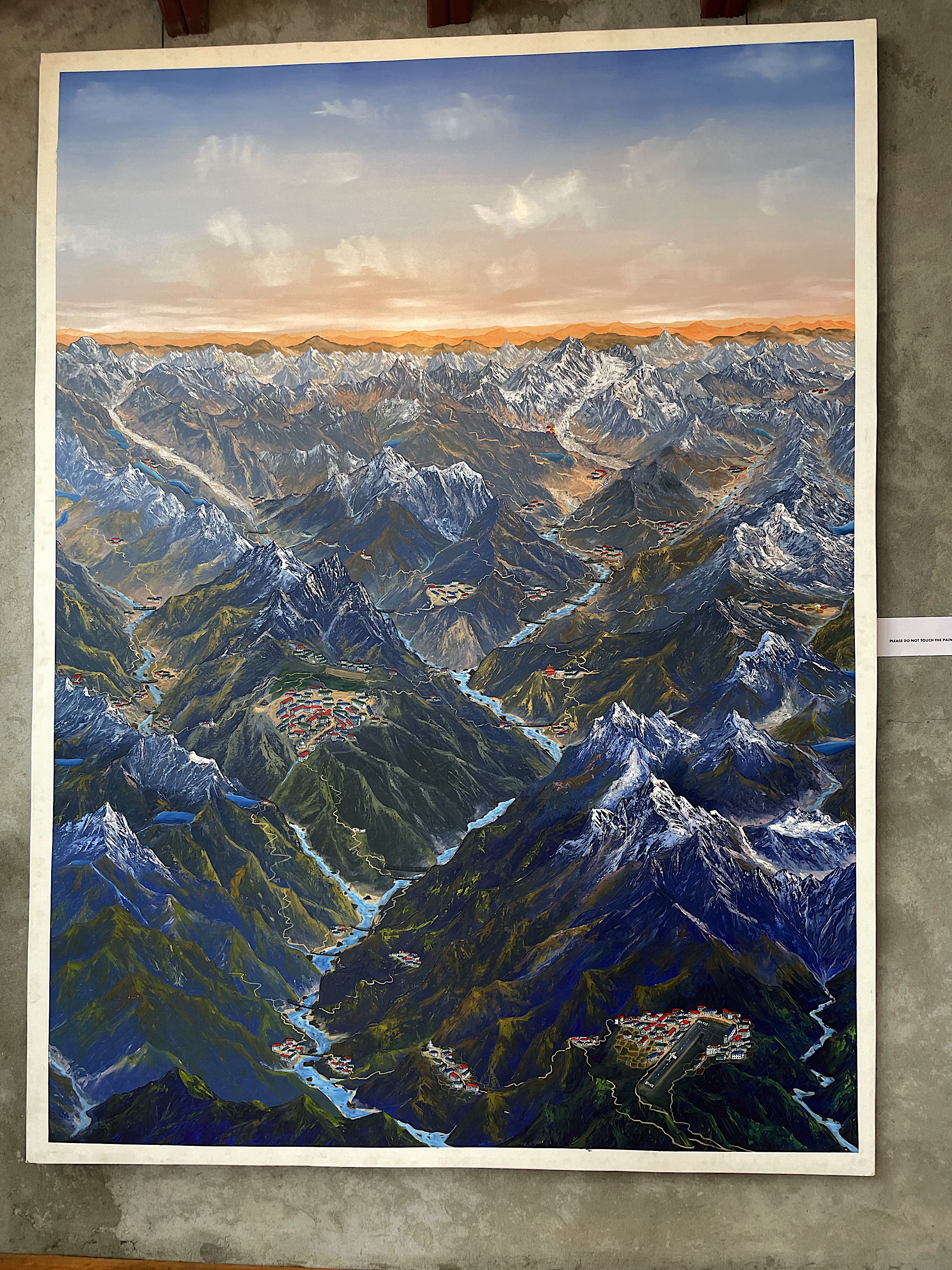 This painting at the KCC is a great depiction of the Khumbu trails and towns!